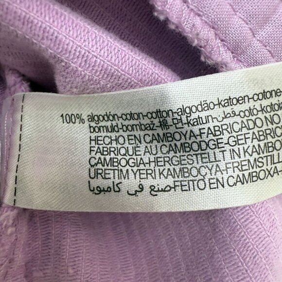 ZARA Corduroy Shirt Jacket Medium Purple Lavender Cotton Womens Long Sleeve Top - Picture 12 of 12